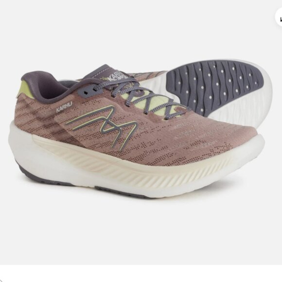 NEW KARHU Fusion  Performance Running Sneakers in beige/lime for women 7255j3 - Picture 1 of 6